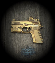 Load image into Gallery viewer, Massachusetts State Police Firearms Training Unit Challenge Coin Golden Edition