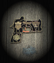 Load image into Gallery viewer, Massachusetts State Police Firearms Training Unit Challenge Coin Golden Edition