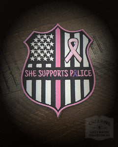 She Supports Police Breast Cancer Awareness Patch