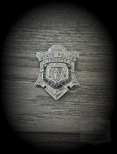 Replica Gunmetal Massachusetts State Police Trooper Rank Badge