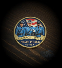 Load image into Gallery viewer, Massachusetts State Police 250th Anniversary Challenge Coin
