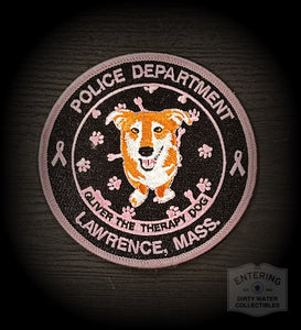 Oliver the Therapy Dog - Lawrence MA PD- Breast Cancer Awareness Patch