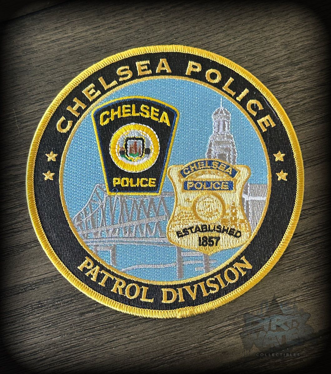Chelsea MA Police Patrol Division Patch Gold Badge